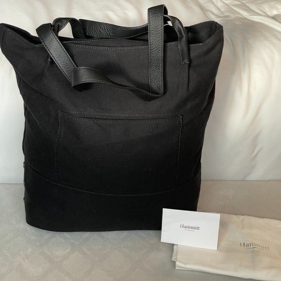 Hammitt Venice Beach Tote Black Canvas with Leather handles - Picture 2 of 8